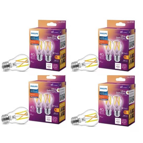 40-Watt Equivalent A15 Dimmable E26 LED Light Bulb Soft White 2700K (8-Pack)