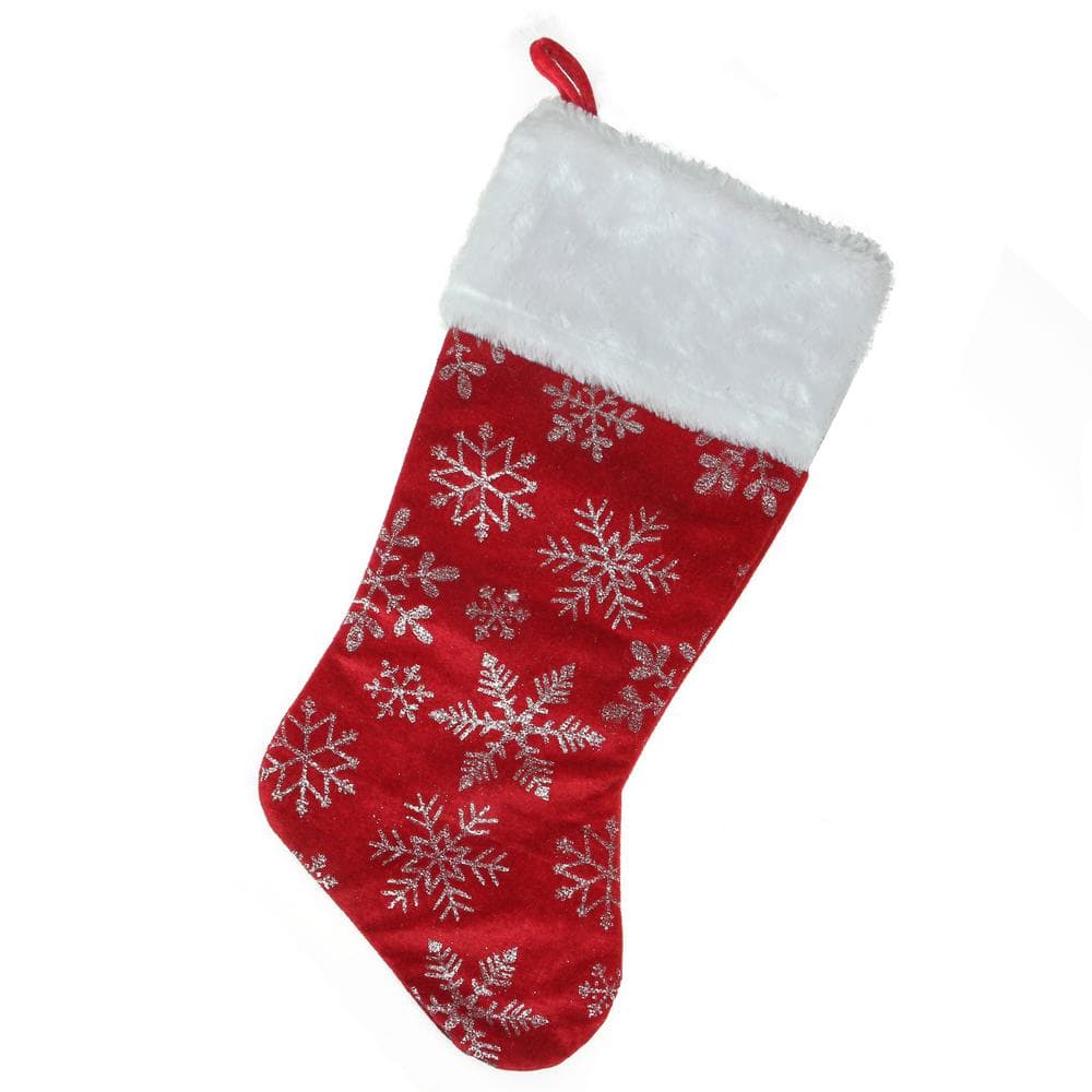 3 Pack x Felt Christmas Stockings with Sequins Red 