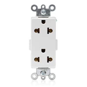 Decora 15 Amp 125/250V Euro-American Standard Commercial Grade Universal (Europlug) Duplex Outlet, White 1-Pack (5835-W)