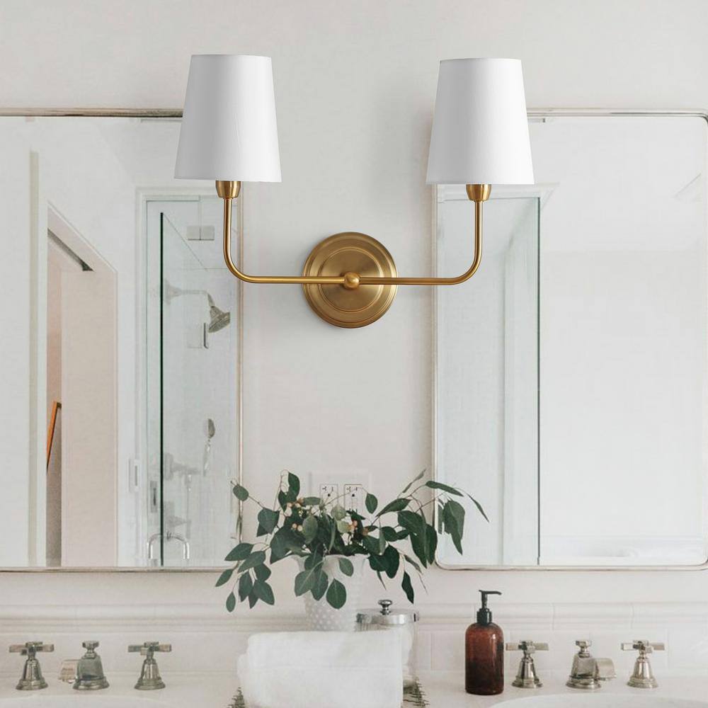 Ezra Brass Gold Adjustable Arm Wall Sconce
