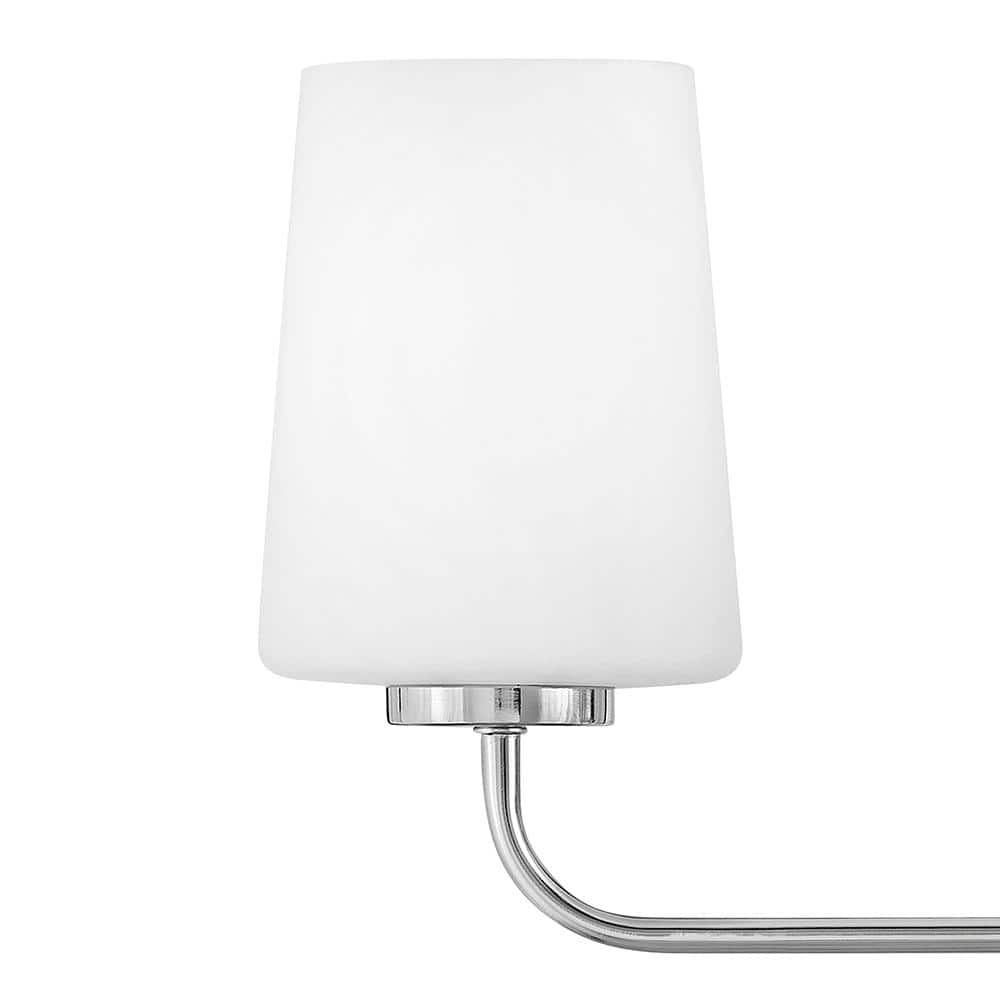 Lark Kline Chrome 4-Light Dimmable Vanity with Etched Opal Shades
