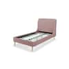 Manhattan Comfort Heather 43.5 in. W Blush with Gold Legs Velvet Hardwood  Frame Twin Platform Bed BD003-TW-BH - The Home Depot