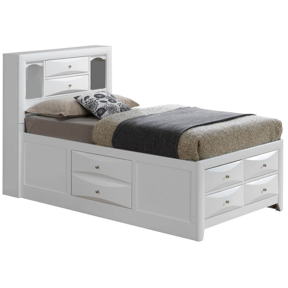 Marilla White Twin Panel Beds