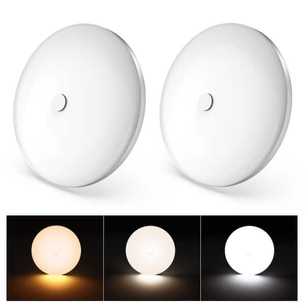 RV Interior Light Series 4.5 in. 12V LED Ceiling Puck Light Multi-Color Temp Dual Dimming 2 Pack