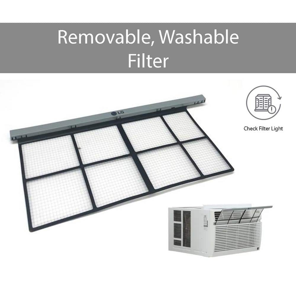 LG 12,000 BTU White Smart Window Air Conditioner with Remote