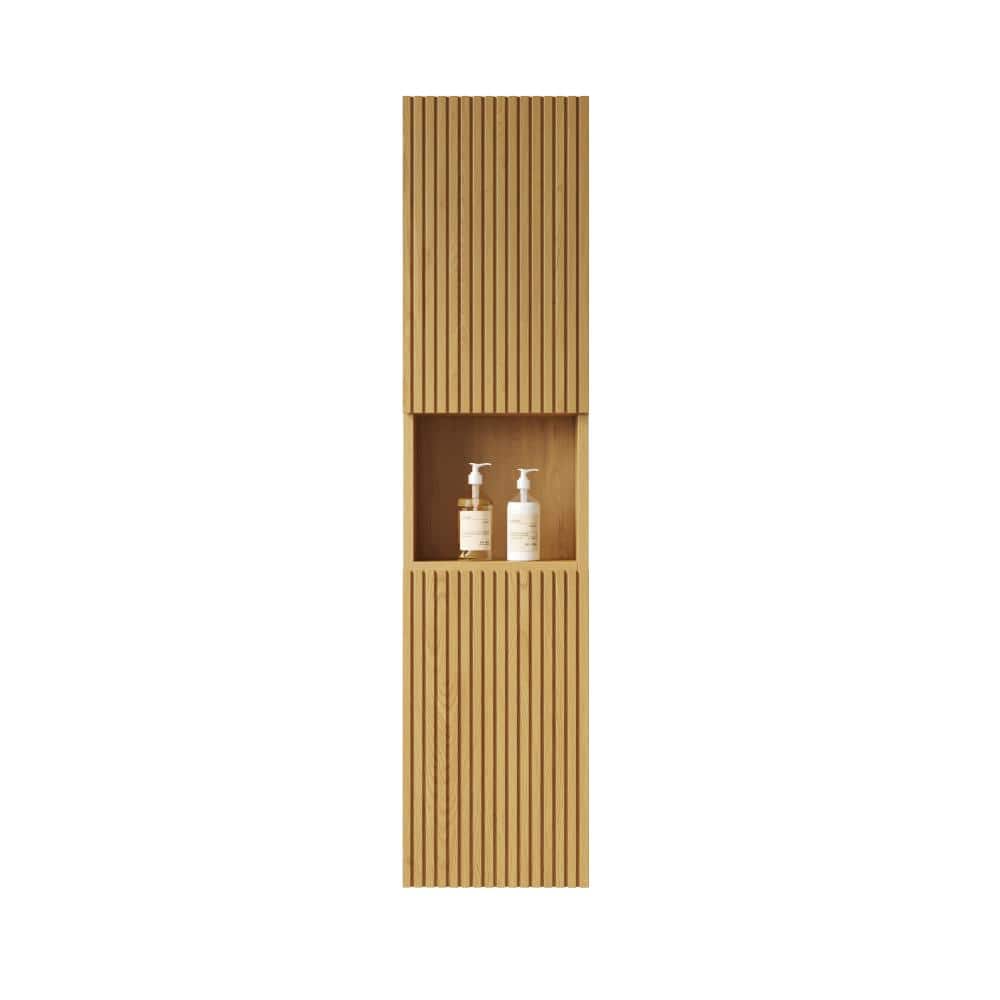 59 in. Tall Wall Mounted Bathroom Storage Cabinet with Doors and Shelves for Small Spaces price history on PriceWatchPro