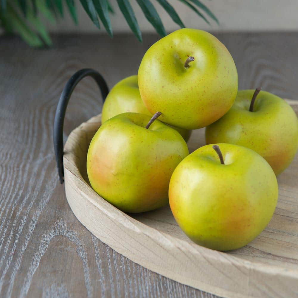 Natural Round Wooden Serving Trays with Handles, Set of 2