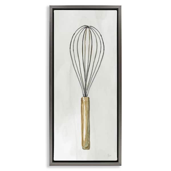 Stupell Industries Rustic Kitchen Whisk by Nan Gray Floater Frame Food Graphic Art Print 25 in. x 11 in.