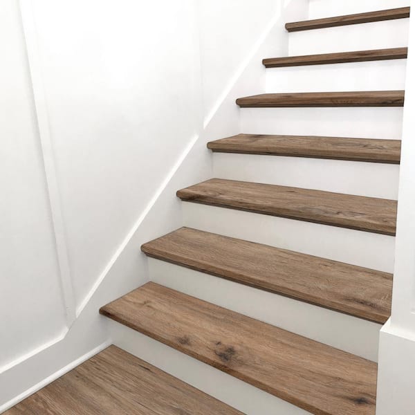 Forrest Brown 5/4 in. T x 12 in. W x 47.2 in. L Luxury Vinyl Stair Tread (2-Pieces/case)