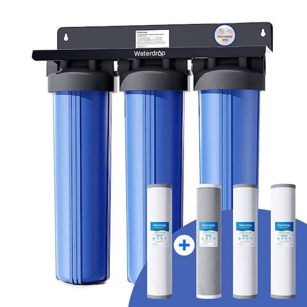 3-Stage Whole House Water Filter SystemwithCarbon Filter and Sediment Filter, Reduce Lead, Chlorine and Odor