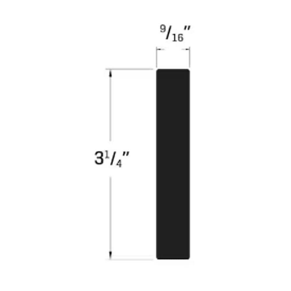 Ekena Millwork 0.5 in. D x 3.25 in. W x 6 in. L PVC Baseboard Moulding ...