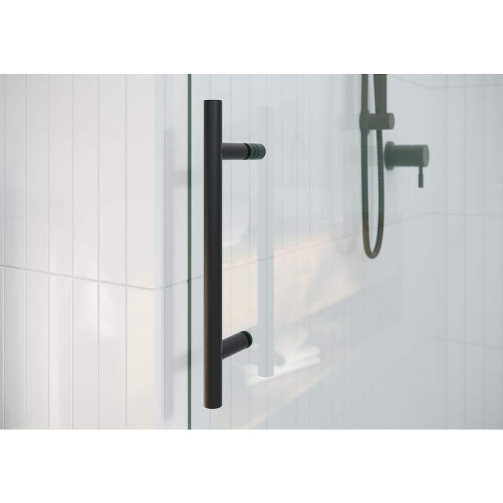 Eclipse 60" Frameless Sliding Bathtub Door in Matte Black