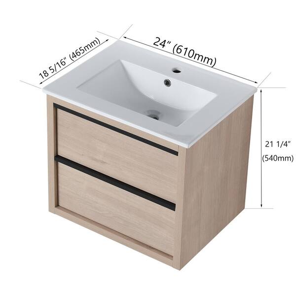 IDEAGLE 24 in. W x 18 in. D x 21 in. H Freestanding Oak