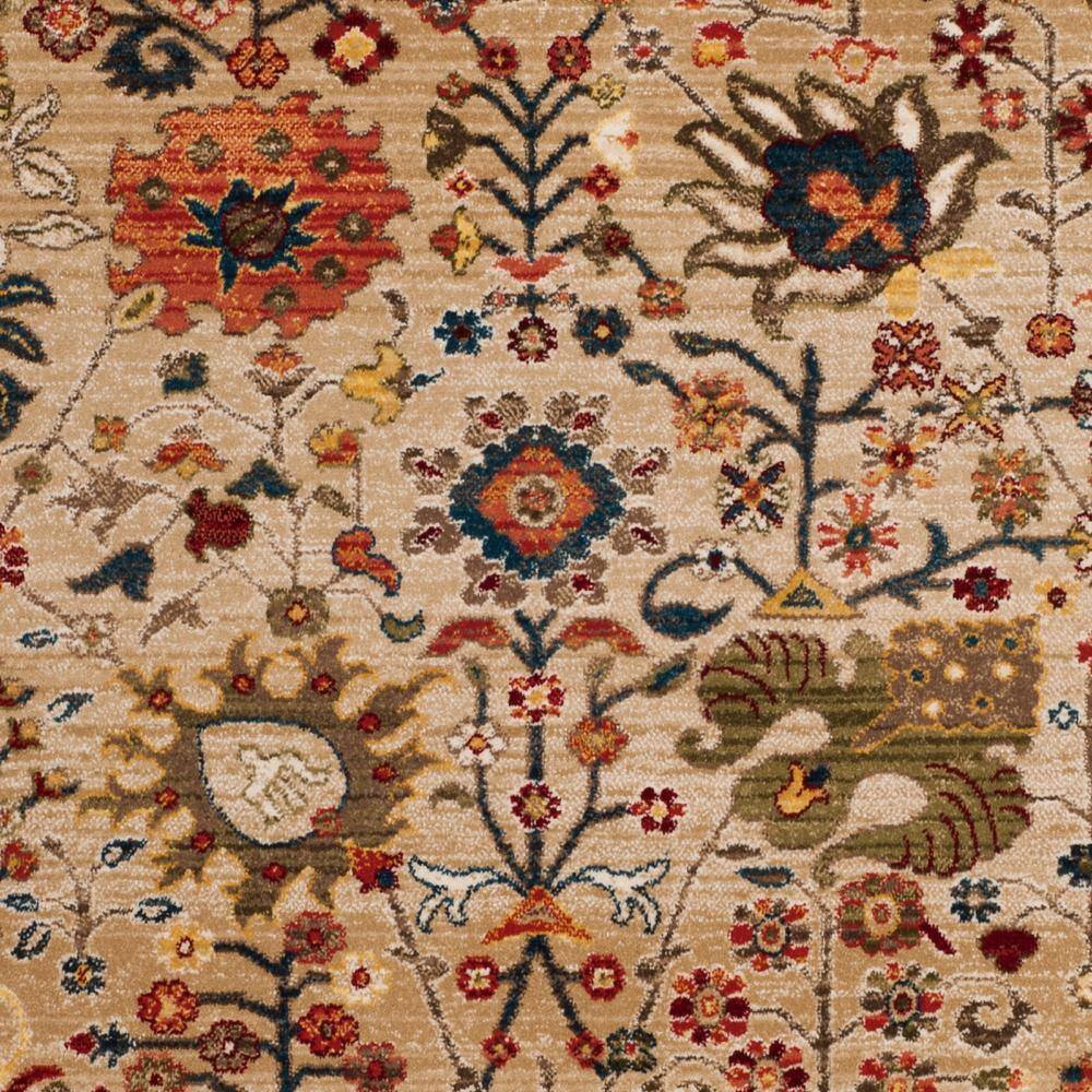 Kashan Beige and Taupe 9' x 12' Synthetic Area Rug