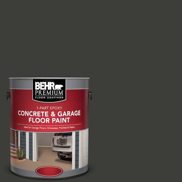 BEHR Premium 1 gal. #PFC-75 Tar Black 1-Part Epoxy Satin Interior/Exterior Concrete and Garage Floor Paint