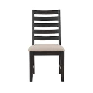 Harington Brown Upholstered Black Side Chair Set of 2