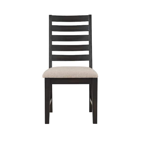 Steve Silver Harington Brown Upholstered Black Side Chair Set of 2