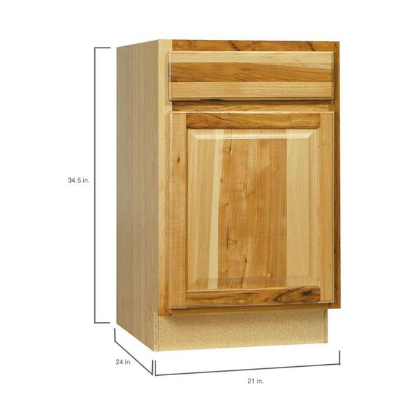 Hampton Bay Hampton Assembled 21x34 5x24 In Base Kitchen Cabinet With Ball Bearing Drawer Glides In Natural Hickory Kb21 Nhk The Home Depot