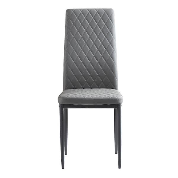 Grey quilted dining discount chairs