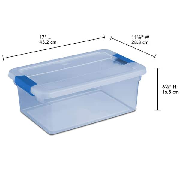 Sterilite 1492 6-Quart Clear Stackable Latching Storage Box Container (12 Pack)