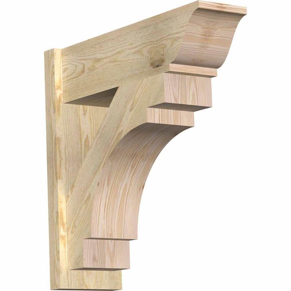 Ekena Millwork 8 in. x 26 in. x 26 in. Merced Traditional Rough Sawn Douglas Fir Outlooker