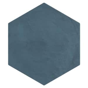 Dash Blue Ocean 8.5 in. x 0.35 in. Matte Hexagon Porcelain Floor and Wall Tile Sample