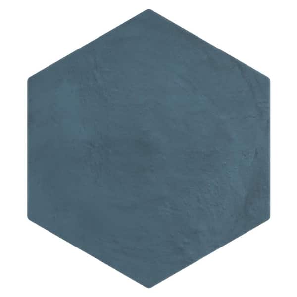 Ivy Hill Tile Dash Blue Ocean 8.5 in. x 0.35 in. Matte Hexagon Porcelain Floor and Wall Tile Sample