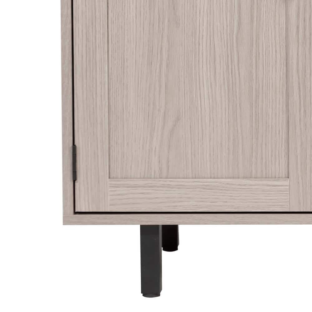 Gray Wood and Metal Bar Sideboard with Adjustable Shelf