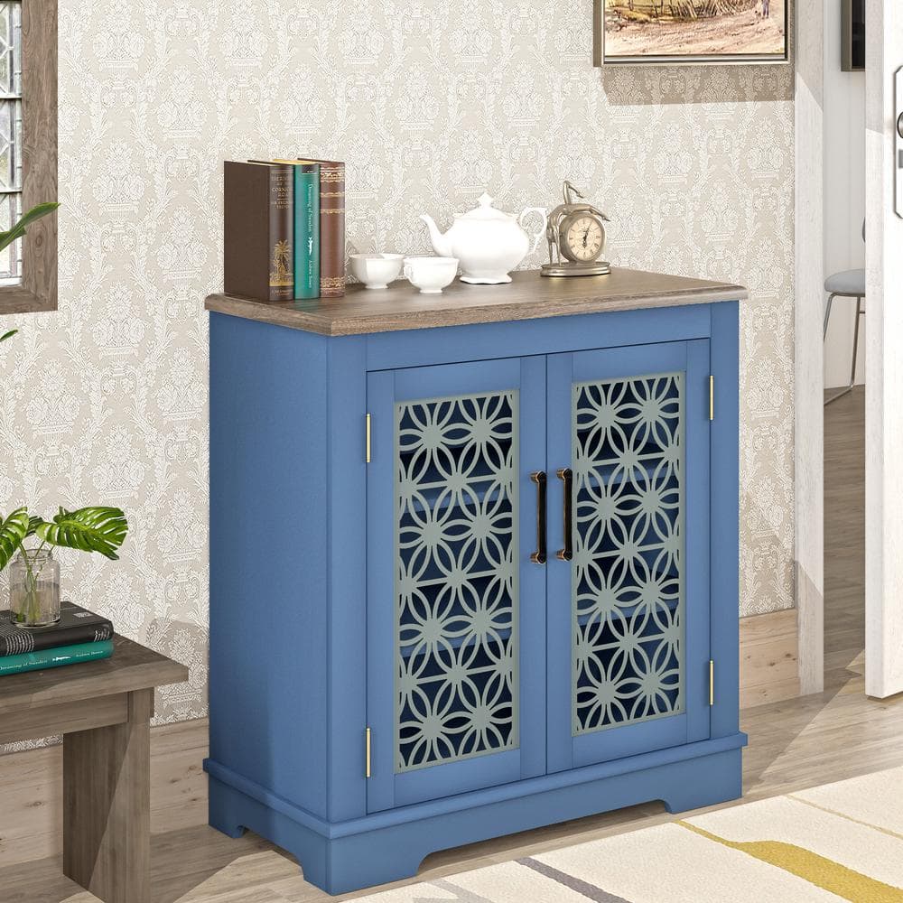 Festivo Rustic Navy 30" Storage Sideboard Buffet Cabinet