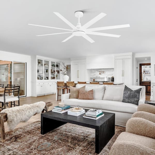 Breezary Melissa 72 in. 6 Fan Speeds Ceiling Fan in White with