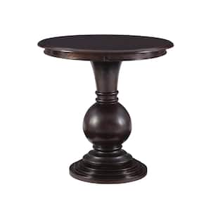 Lexis 26 in. L Espresso 26 in. H Round Wood Top Accent Table