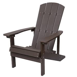Outdoor Patio Brown Plastic Adirondack Chair Weather Resistant Fire Pit Chair (1)