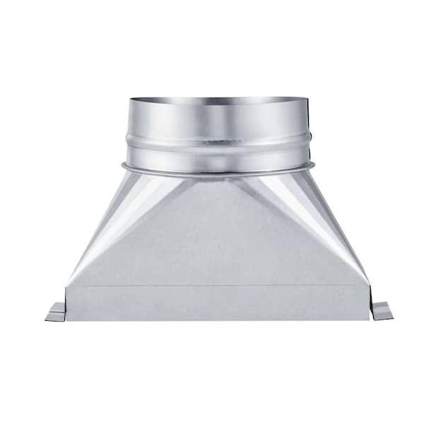 3-1/4 x 10 x 6 in. Duct Boot 6 in. x 0.95 ft. Flexible Galvanized Duct Transition Fitting Silver Jacket Easy Install
