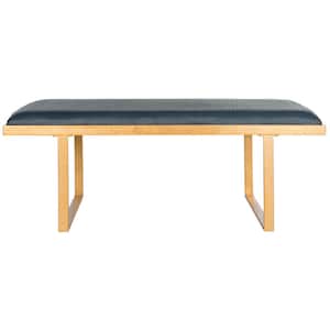 Millie Navy/Gold Upholstered Entryway Bench