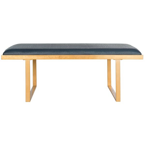 SAFAVIEH Millie Navy/Gold Upholstered Entryway Bench