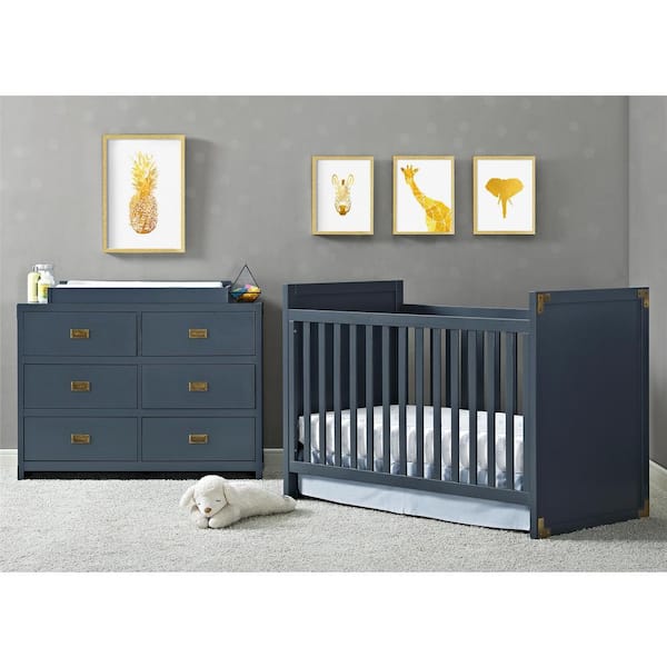 Dorel Living Mylan 6-Drawer Graphite Blue Wood Dresser 45 in. L x 18.75 in.  W x 33 in. H DE50853 - The Home Depot