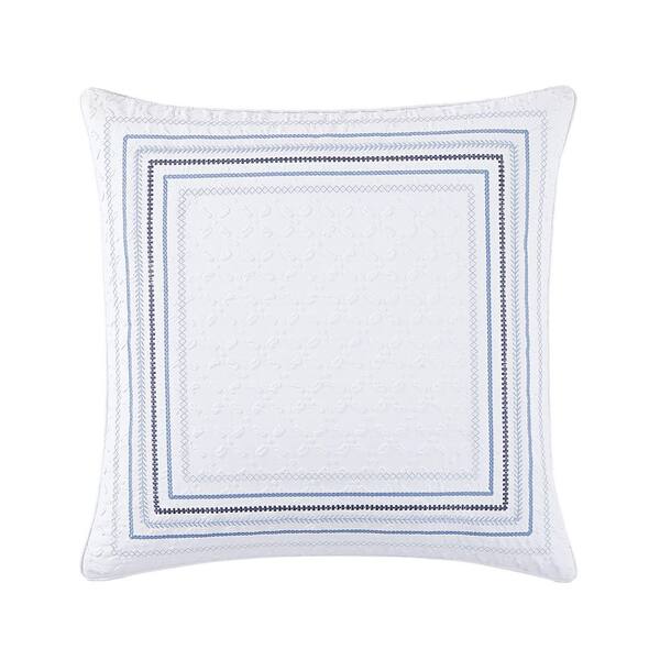 Taie D'oreiller Frette New York Uptown Border Euro Sham - Ivoire/Beige - Neuf Avec étiquettes