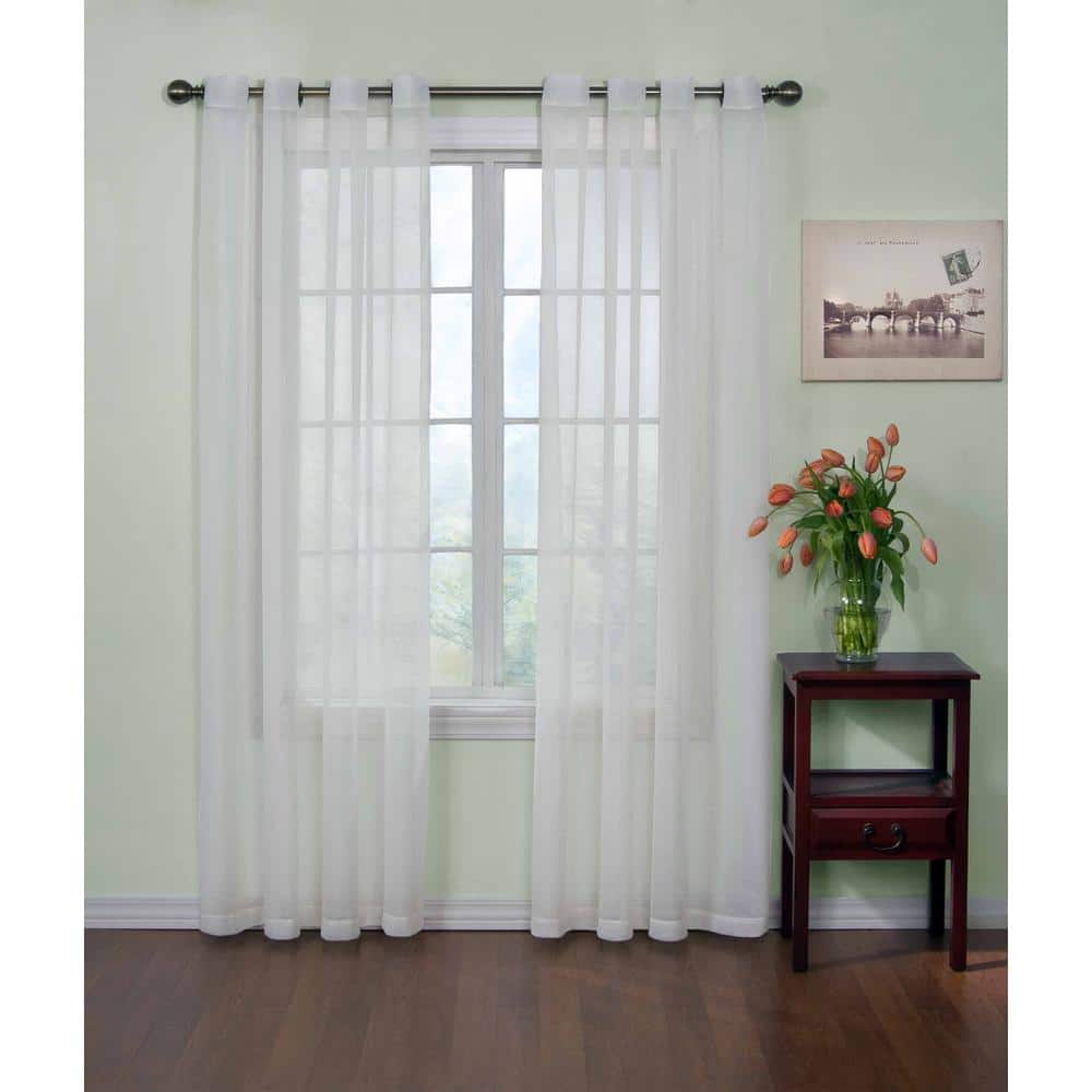 Curtain Fresh Curtainfresh White Solid Polyester 59 in. W x 95 in. L ...