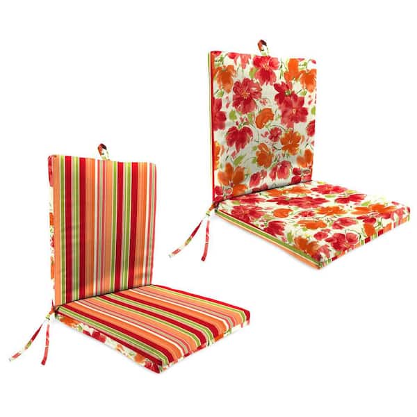 Jordan Manufacturing 44 in. L x 21 in. W x 3.5 in. T Reversible Rectangular Outdoor Dining Chair Cushion in Marcia Granola and Zion Granola