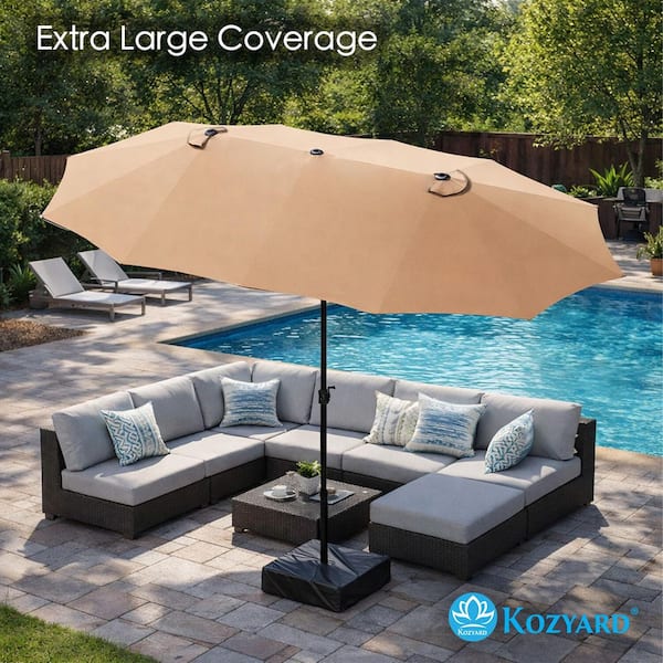 11 patio market umbrella with tilt Treasure Garden 11' Collar Tilt Umbrella