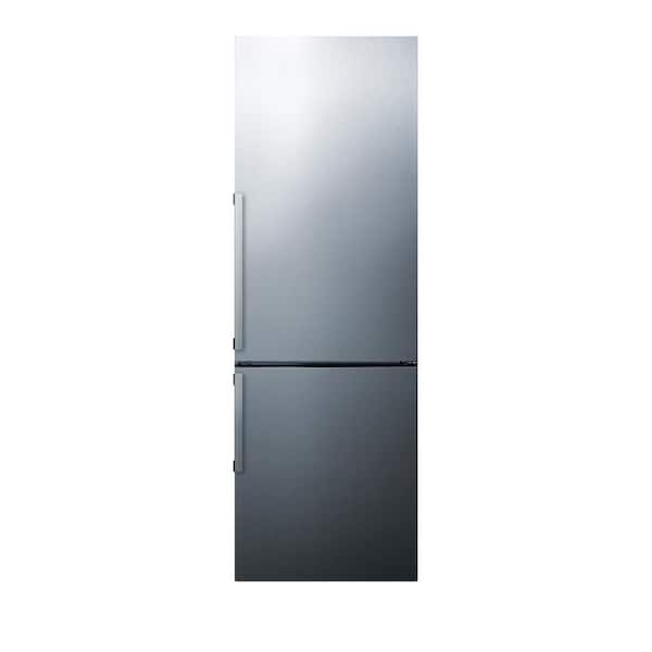 Summit Appliance 24 in. 11 cu. ft. Bottom Freezer Refrigerator in Stainless Steel, Counter Depth