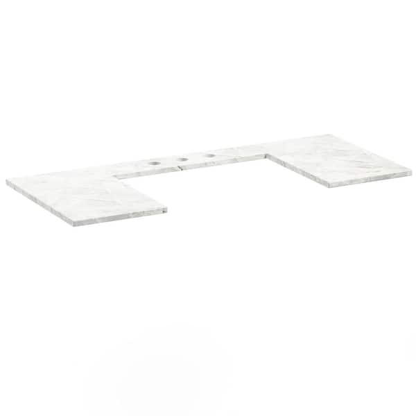 tunuo 48 in. W x 20.4 in. D Solid Surface Vanity Top in White