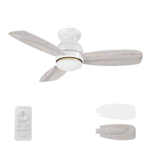 Arran 44 in. Color Changing Integrated LED Indoor Matte White 10-Speed DC Ceiling Fan with Light Kit and Remote Control