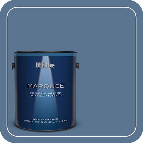 BEHR MARQUEE 1 gal. #PPU14-18 Laguna Blue One-Coat Hide Satin Enamel Interior Paint & Primer