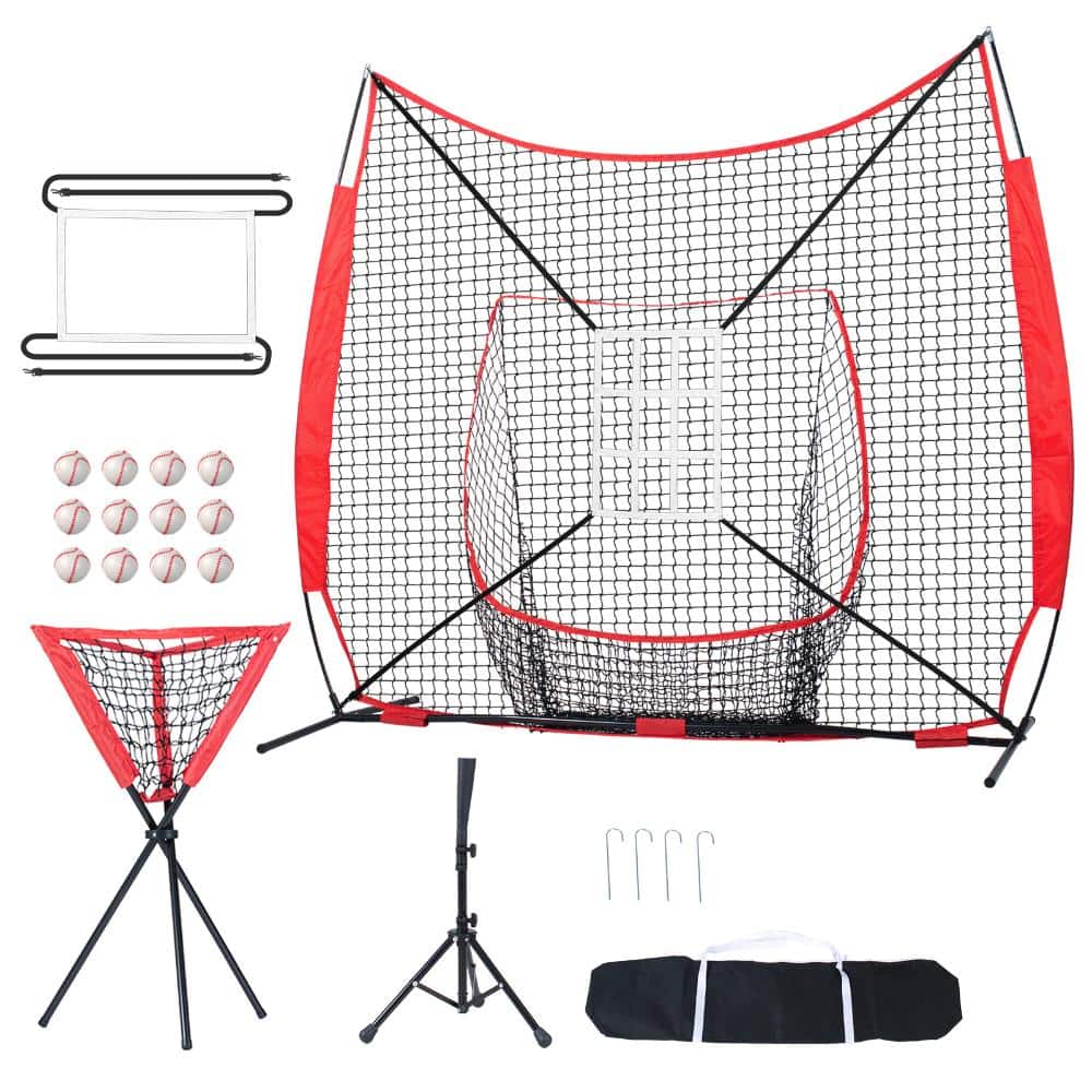 Outdoor Baseball Net for Pitching and Hitting, Bow Metal Frame with Strike Zone, Tee price history on PriceWatchPro