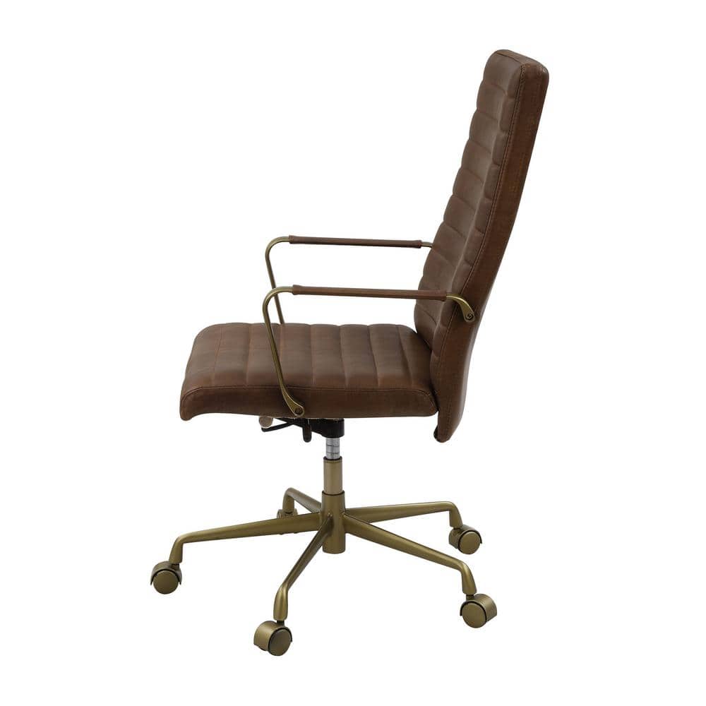 Saturn Leather Swivel Executive Chair with Gold Frame