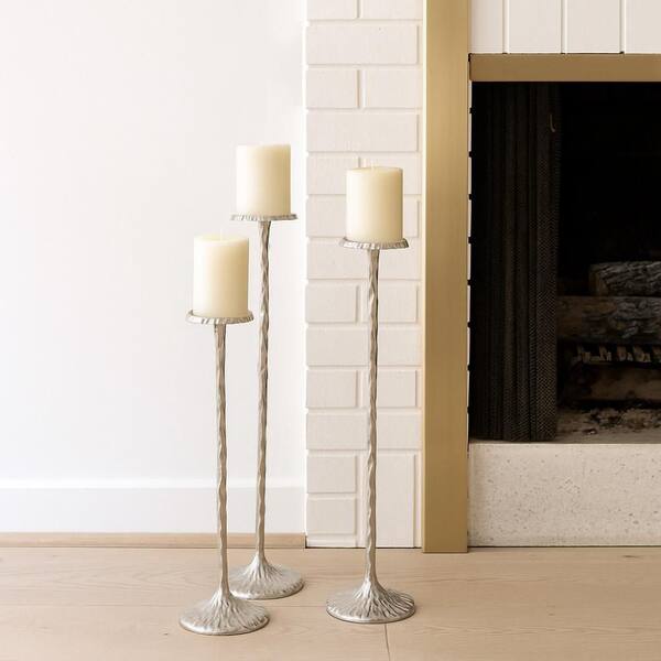Liv & Skye 26 in., 32 in. and 40 in. Silver Metal Decorative Tall