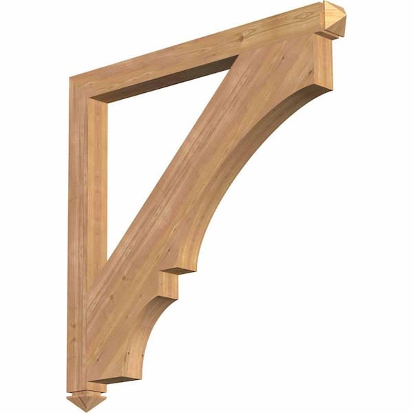 Ekena Millwork 3.5 in. x 44 in. x 44 in. Western Red Cedar Balboa Arts and Crafts Smooth Bracket