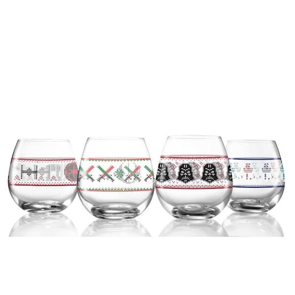15 Ounce JoyJolt Spirits Stemless Wine Glasses Set of 4 Tumbler Glasses 
