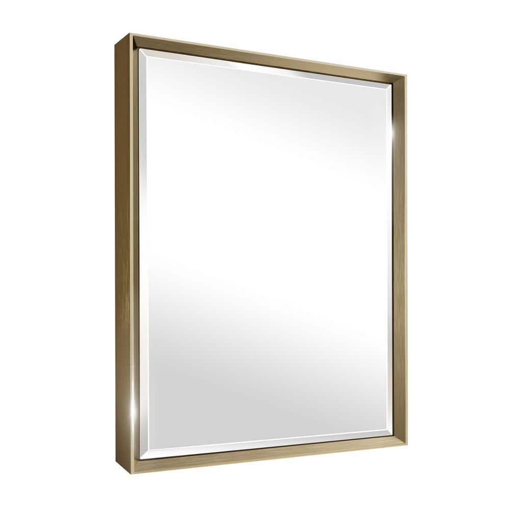 22 in. W x 30 in. H Framed Rectangular Beveled Edge Bathroom Vanity Wall Mount Mirror in Champagne Gold price history on PriceWatchPro